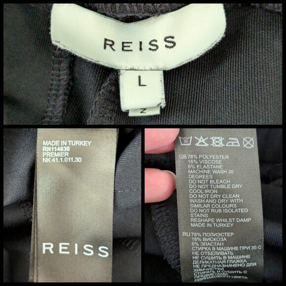 REISS Mens Premier Interlock Jersey Drawstring Joggers in Black, Size Large - Picture 9 of 9